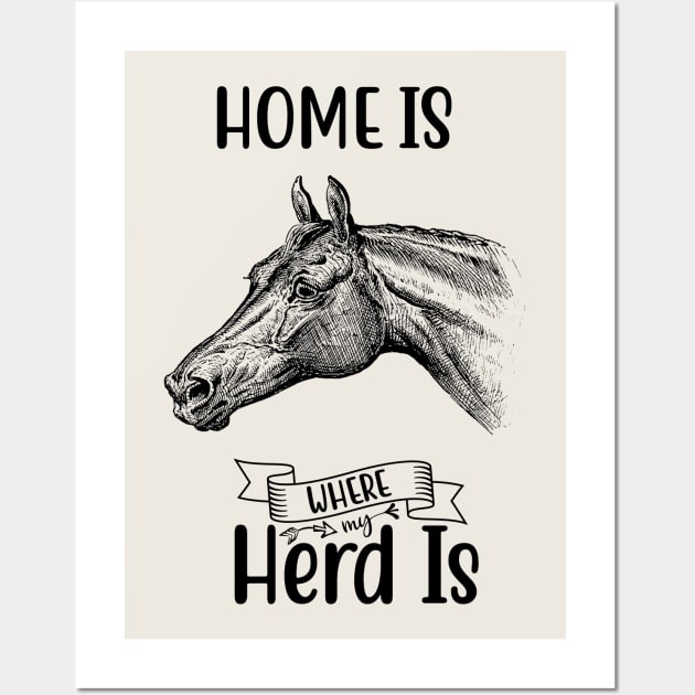 Horse Head with Horse Lover Text Wall Art by Biophilia